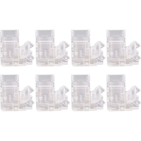 8 Pièces Connecteur COB Professionnel 2Pin 8mm Connecteurs de Lumière de Bande de LED en Forme de L Transparents Faciles à Installer pour la Lumière de Bande de LED COB (1/5)
