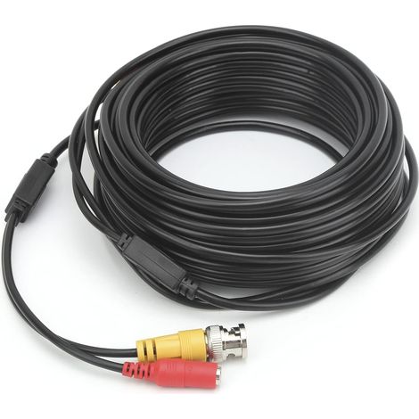 Câble Bnc, Câble d'extension de Caméra de Recul Fil de Caméra avec Transmission Stable PVC Noir pour Caméra de sécurité (30m/98.4ft) (1/5)