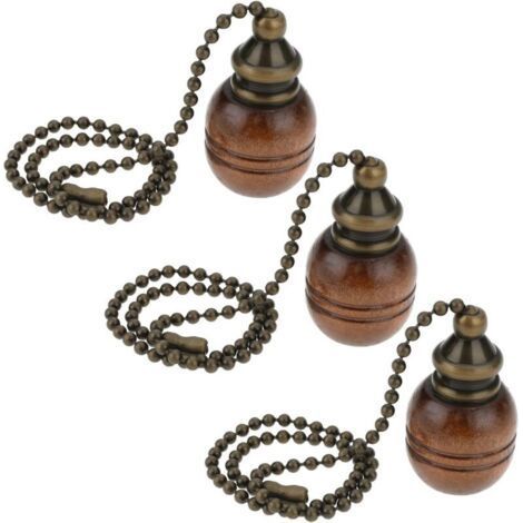 3 Pcs 30cm Bronze 30cm Wooden Ceiling Fan Pull Chain Decorative (1/5)