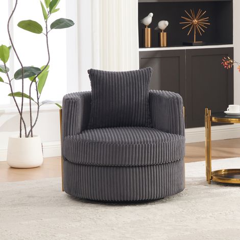 Canapé 76 x 79 x 78 cm pivotant 360° en cordon avec rangement, assise en mousse haute densité - gris (1/5)