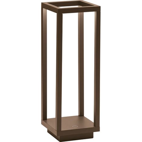 Lanterna Home da tavolo Corten a Led da 2,2w a batteria IP54 Zafferano 3000K 12h massima potenza in alluminio (1/3)