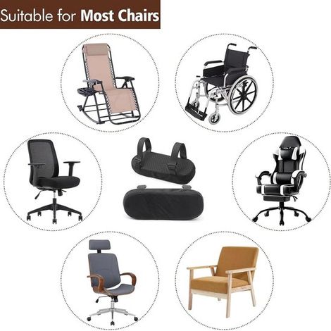 Cuscinetti per braccioli per sedie da ufficio, copribraccioli ergonomici in memory foam per sedie da ufficio, comodi copribraccioli per sedie da gaming. (1/5)