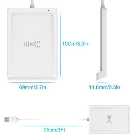 Contatto + lettore di smart card NFC Lettore di smart card per dichiarazione dei redditi della carta d'identità IC 2 in 1