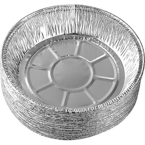 50 Stück 7 Zoll Einweg-Aluminiumfolienteller, runde Kuchenformen aus Aluminiumfolie für Heißluftfritteusen, Backen und Kochen