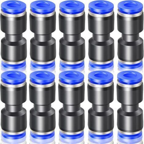 10 Pcs Bleu 4mm OD Droit Push To Connect Raccords (PU-4) (1/4)