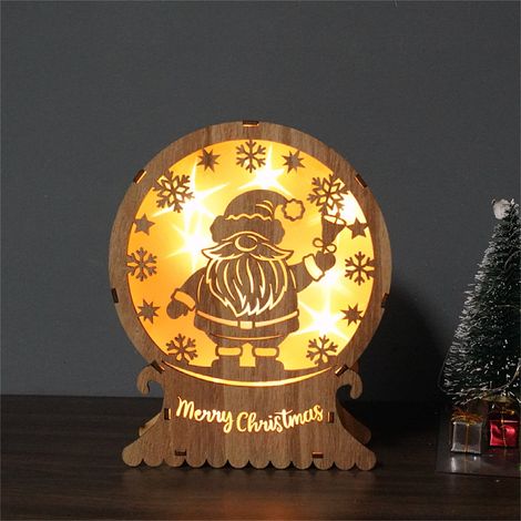 Lampe De Table - Lampe À LED En Forme De Chalet - Décoration De Sapin De Noël - Lampe De Chevet Sans Fil - Fonctionne Sur Piles - 1 Pièce (1/5)