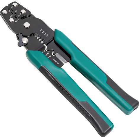Pince à sertir Multifonctionnelle pour Connecteurs Isolés/Nus/Thermorétractables 20-8 AWG, Permettant de Sertir, Dénuder et Couper Les Fils. (1/5)