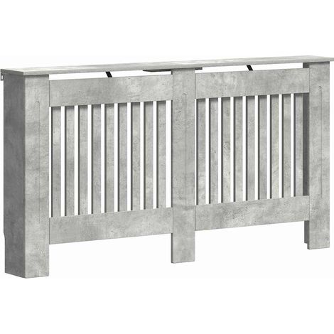 vidaXL  Radiator Cover  Concrete Grey 152 x 19 x 81.5 cm Engineered Wood