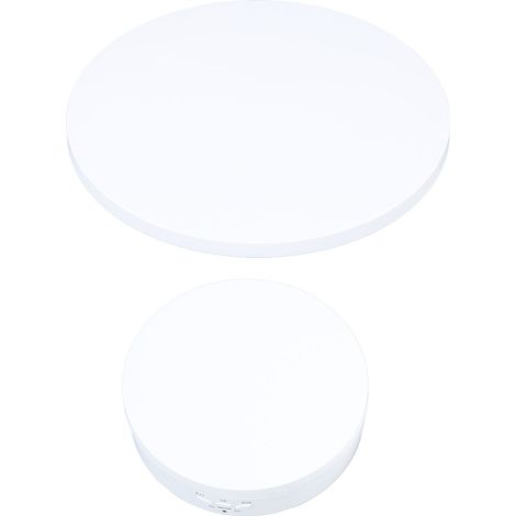 Plateau tournant électrique rotatif 2-en-1 avec télécommande, présentoir à bijoux, support d'exposition pour objets de décoration et diffusion en direct, blanc 5V (1/5)