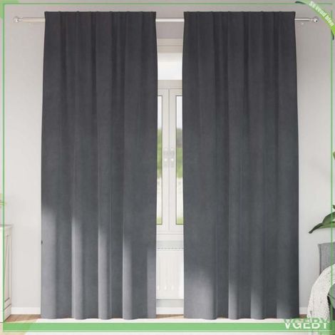 Rideau occultant - FAFEISY - 4107291 - Velours premium - Gris clair - 140 x 245 cm (1/5)