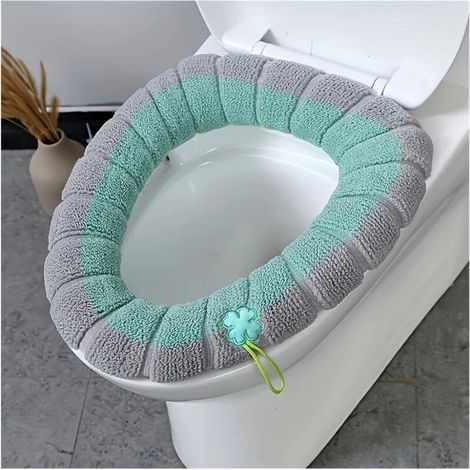 Abattant WC - Siège d'hiver universel pour la maison - 1 - Gris + Vert (1/5)