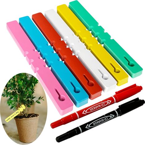 Étiquettes pour Plantes en Plastique 300 pcs Etiquette Potager Etiquettes Jardin Permettant de Repérer et Marquer Différents Arbres Fruitiers Ainsi Que Plantes 2 x 21 cm (300) (1/5)