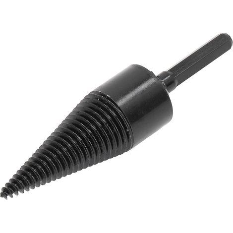 Perceuse à bois fend-bûche, foret cône acier carbone, queue hexagonale, outil perçage noir, 38mm / 1,5 pouce (1/5)