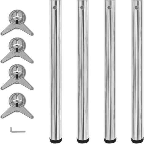 Set 4 gambe cromate per tavolo regolabili in altezza 710 mm (1/5)