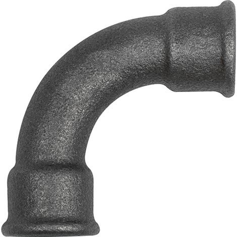 Riegler Bogen 2, 90°, lang, Rp 3/8 i., Rp 3/8 i., Temperguss schwarz