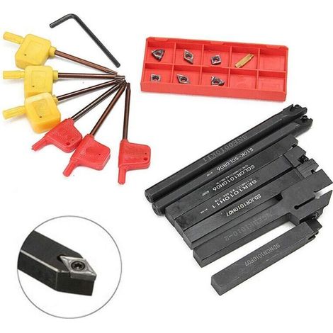 21pcs 12mm Lathe Tool Holder Shank Set, Carbon Fiber with Wrenches for Lathe Tool