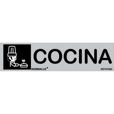 Cartel de señalización de acero inoxidable Cocina de 0'8mm 50 x 200 mm SEKURECO (1/3)