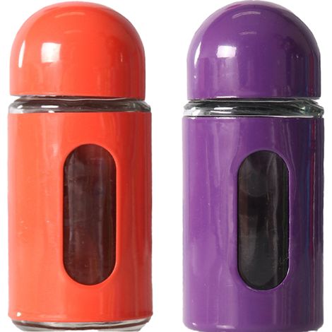 Saladier À Épices - Moulin À Sel Et Poivre En Verre Et Acier Inoxydable Avec Ouverture Réglable - Lot De 2 (1/5)