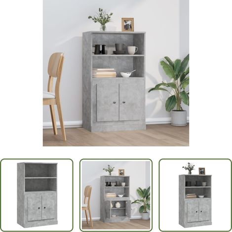 vidaXL Schrank Holz - Highboard Betongrau 60x35,5x103,5 cm Holzwerkstoff (1/5)