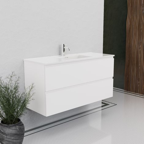 Inda - Meuble de salle de bain L.120 avec vasque blanc (1/5)