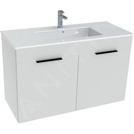 Jika Cube - Meuble avec lavabo, 980x422x622 mm, blanc H4536511763001 (1/3)