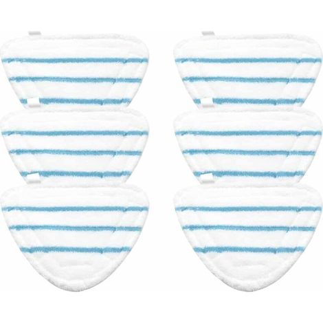Housses en Microfibre Balai Vapeur Steam Accessoire Chiffons universel Triangle lavable pour Nettoyeur Vapeur Hot Spray, Blanc Microfibre Steam Mop Pads Lavables En Machine(lot de 6) (1/5)