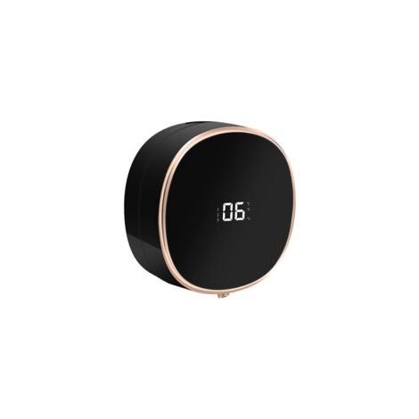 Noir Distributeur de savon moussant automatique mural 300 ml, rechargeable, 3 réglages, détection de température