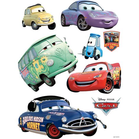 sticker mural Cars rouge, bleu et vert  - Disney