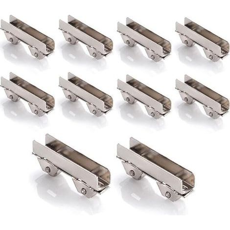 Lot de 10 colliers de serrage de roue de porte coulissante en acier inoxydable pour porte coulissante de vitrine de 8 mm d'épaisseur, largeur fendue de 8 mm (1/4)
