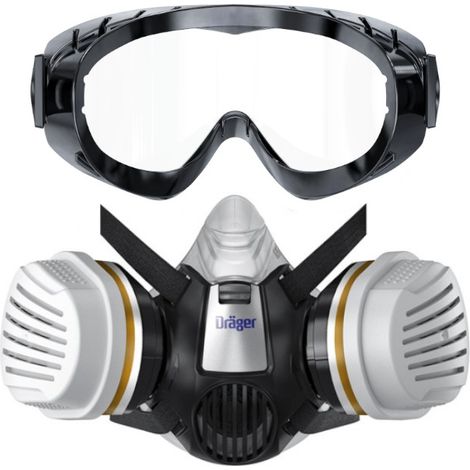 Dräger X‑plore 3300 kit de peinture avec lunettes de protection X‑pect 4200 noir, Taille L