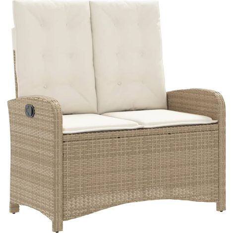 Maison Exclusive - Gartenbank Verstellbar mit Kissen Beige Poly R