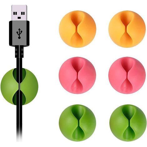Clips para cables de poliestireno (PS) AIDUCHO, clips para cables de escritorio, clips para cables de escritorio de poliestireno (PS) para todos sus cables de computadora, alimentación, carga o mouse  (1/3)