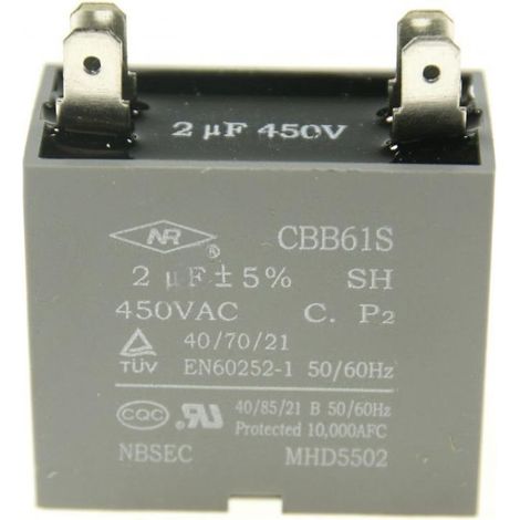 CONDENSATEUR 2UF/450V POUR HOTTE ELECTROLUX - 4055336566 (1/2)