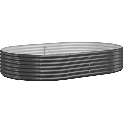 Jardinière, Pot de Fleurs d'extérieur, Acier enduit de poudre 214x140x36 cm Anthracite OIB6864E (1/5)
