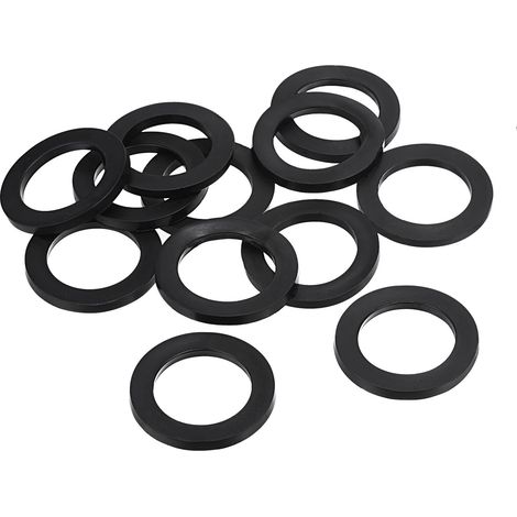 Rondelle Plate Caoutchouc, 12 Paquet 32mm ID 46mm OD Étanchéité Entretoise Joint Anneau pour Robinet Tuyau Eau Tuyau Fixation Boulon, Noir (1/5)