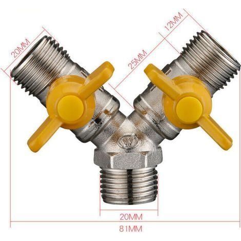 Doppelrohrverteiler aus Messing, Gasventil-Schlauchverbinder – 2-Wege