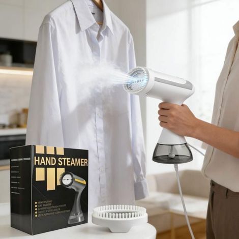 Défroisseur Vapeur Vertical Puissant 1500W, Chauffage Rapide 20s, Réservoir 350ml, Niveau d'Eau Visible, Anti-Goutte, Range-Voyage (1/5)