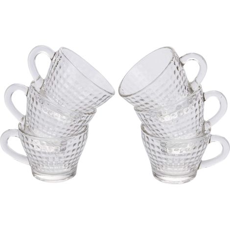 SET 6 TAZZINE CAFFE'VETRO QUADRI 90ML (1/4)