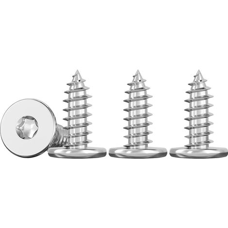 Mince Vis Autotaraudeuses à Tête Plate M5x10mm Vis Torx à Bois Inox 304 Vis Placo à Tête, Entièrement Fileté, 50 Pièces (1/5)