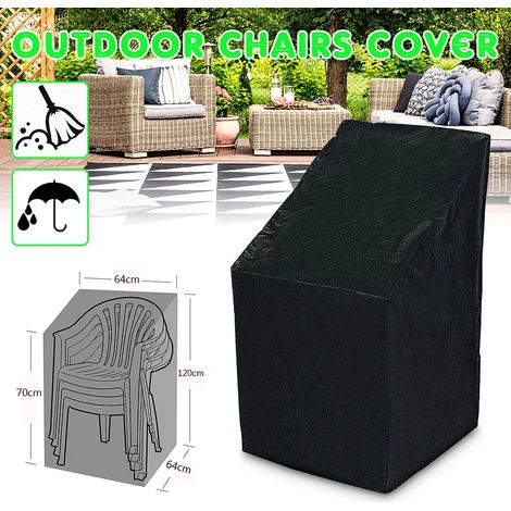[JAMAIS UTILISÉ]Empilée Chaise Cache-Poussière Sac De Rangement Extérieur Jardin Patio Meubles Protecteur Imperméable À L'eau Antipoussière (1/5)