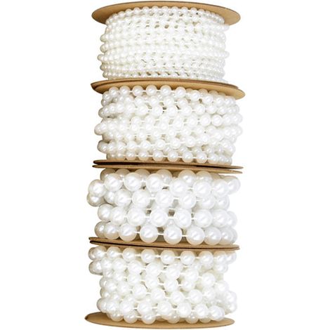Guirlande De Perles Faux Perles 4 mm-6 mm-8 mm-10 mm Décoration Fête Maison Mariage Noël 20 M (1/5)