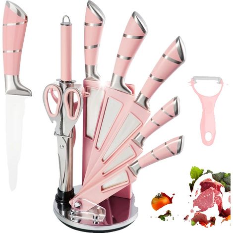 Ensemble de Couteaux de Cuisine, Acier Inoxydable à Haute Carbone, Poignée Ergonomique (1/2)
