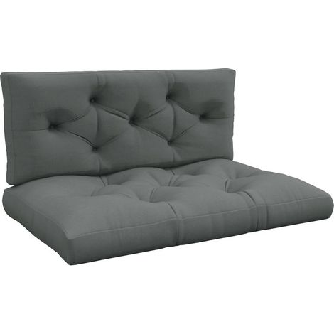 Coussin d'assise capitonné 120 x 80 x 12 cm, coloris gris élégant, idéal pour apporter confort moelleux et touche décorative sur un banc, coffre ou rebord de fenêtre. (1/5)