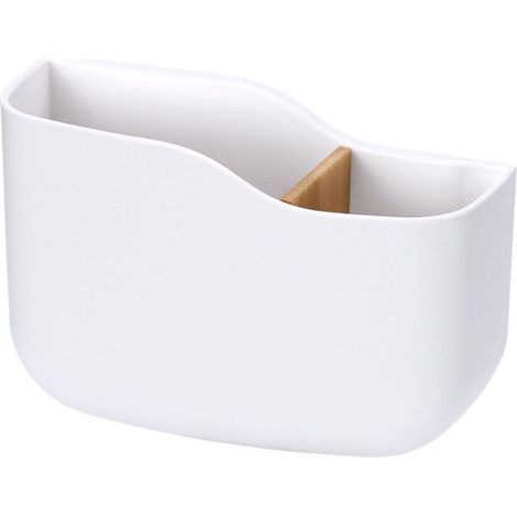 soporte de pared para mando a distancia, soporte para mando a distancia de TV con 2 compartimentos, caja de almacenamiento adhesiva para mando a distancia, organizador de plástico de pared para mando (1/4)