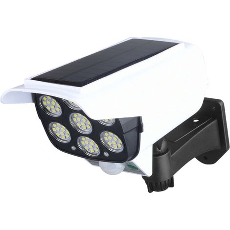 Éclairage extérieur solaire simulant des lampes de jardin, appliques murales LED avec fausse caméra, système de surveillance anti-effraction et antivol (1/5)