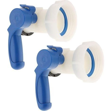 2X Vanne Papillon en PP avec Écrou de 62mm Adaptateur pour Cuve IBC 1000 litres (1/5)