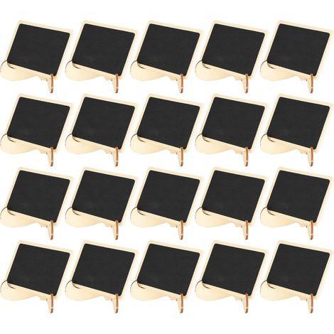 Lot de 2 panneaux mini en bois ardoise rectangulaire noire pour marque-places mariages fêtes (1/5)