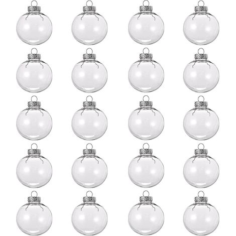 Boule De Noel Transparente - Plastique - 6 cm - Pour Decoration Arbre De Noel DIY - 20 Unites (1/5)