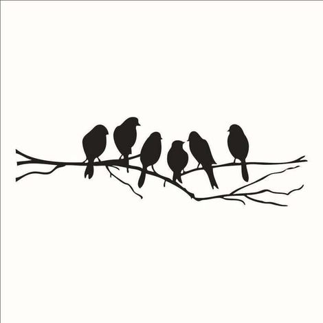 LangRay Arbres Oiseaux Salon Stickers Muraux Chambre Main Stickers Muraux Imperméable Murale Amovible Murale (1/5)