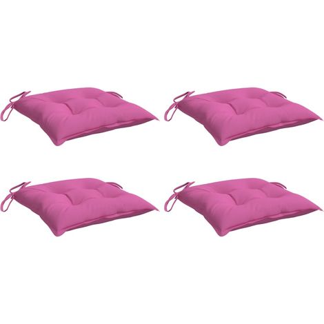 vidaXL Coussins de chaise lot de 4 rose 40x40x7 cm tissu